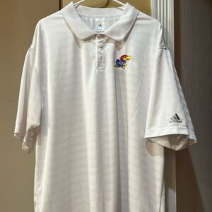 Adidas Kansas Striped Golf Shirt Size XXL